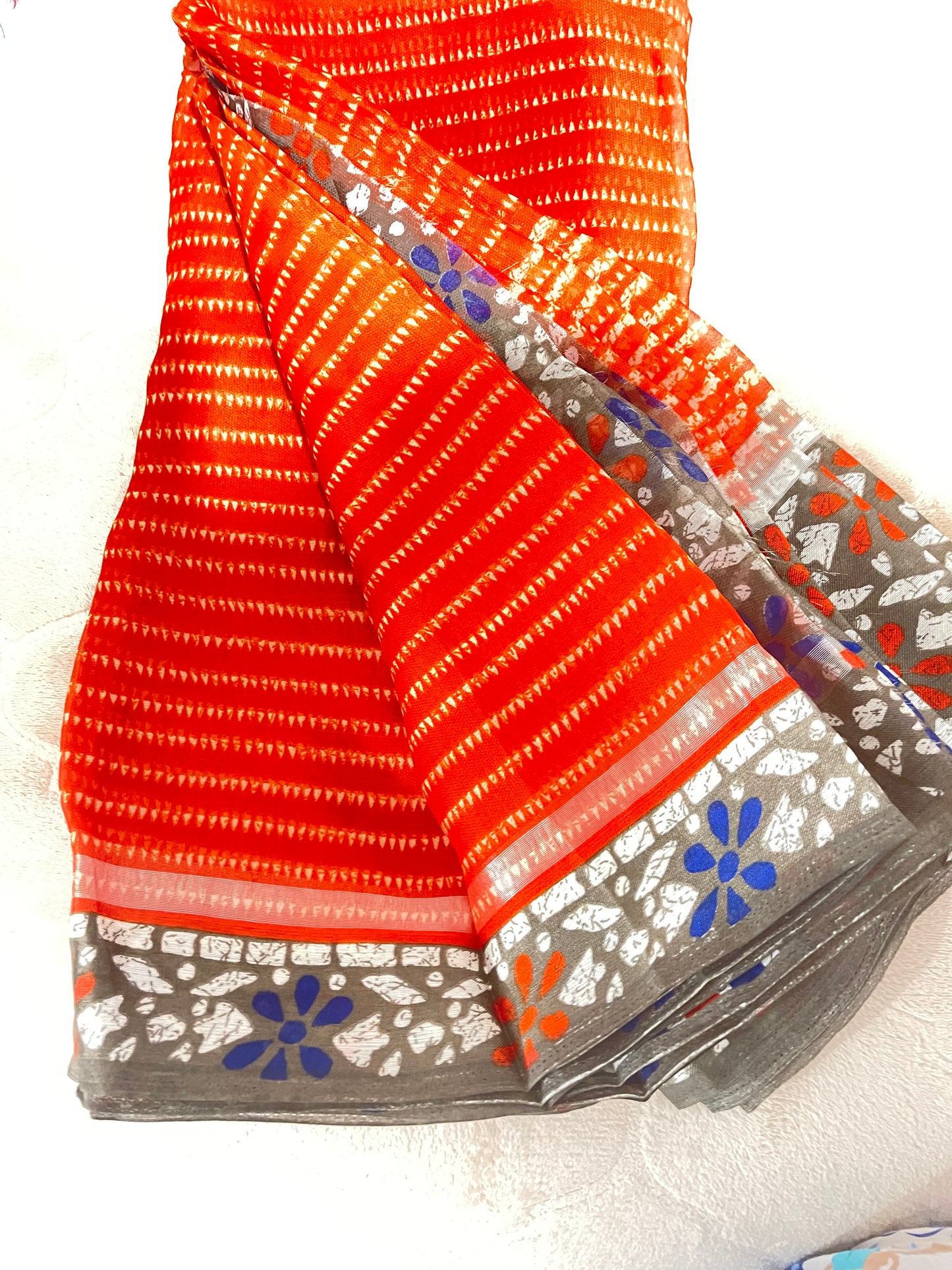 Q8 Soft Organza Shibori Print Saree
