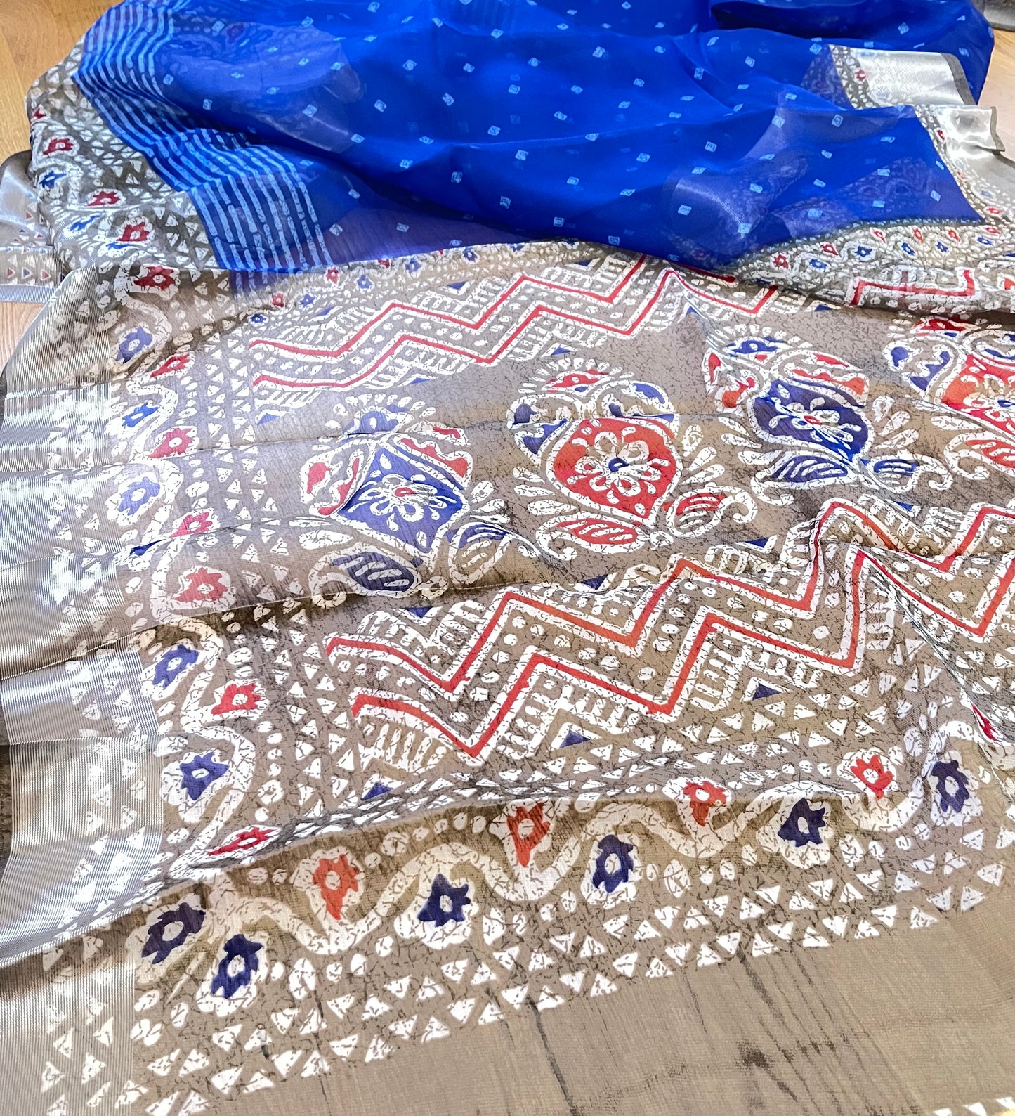 Q7 Soft Organza Shibori Print Saree