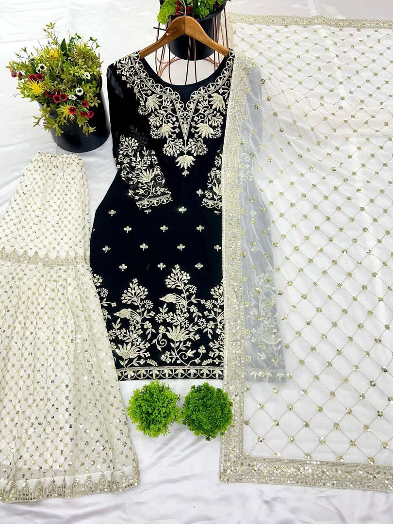 P5599 Georgette Gharara Suit
