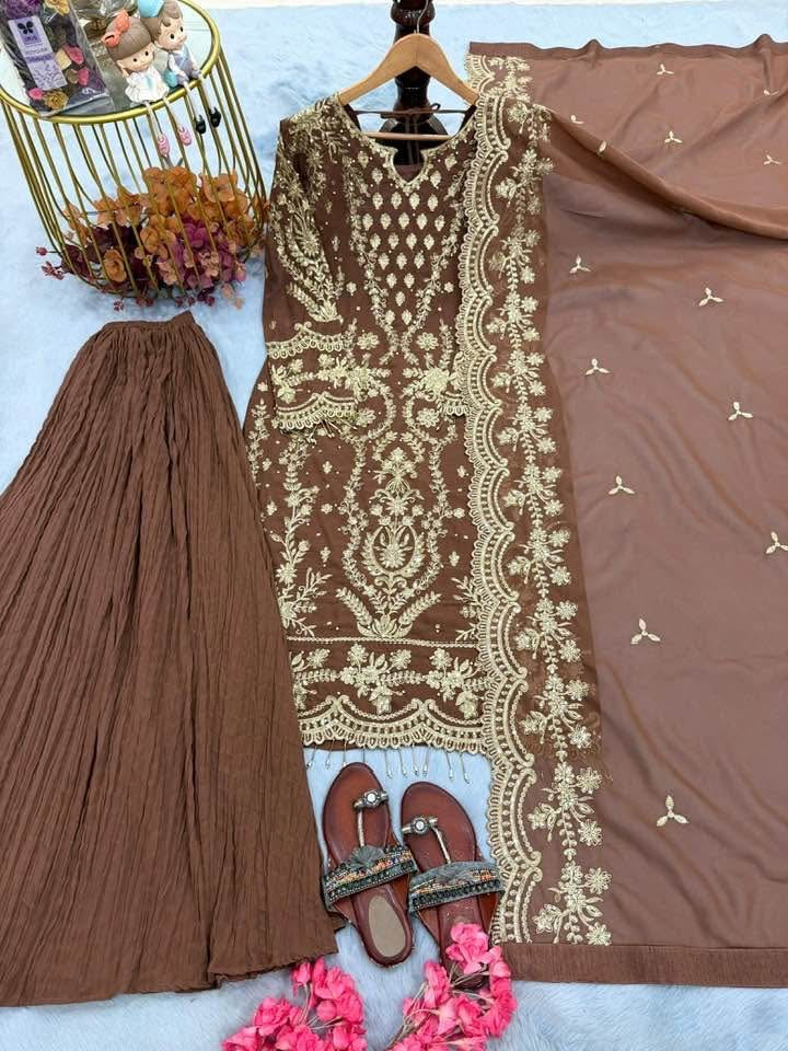P5877 Georgette Sharara Suit