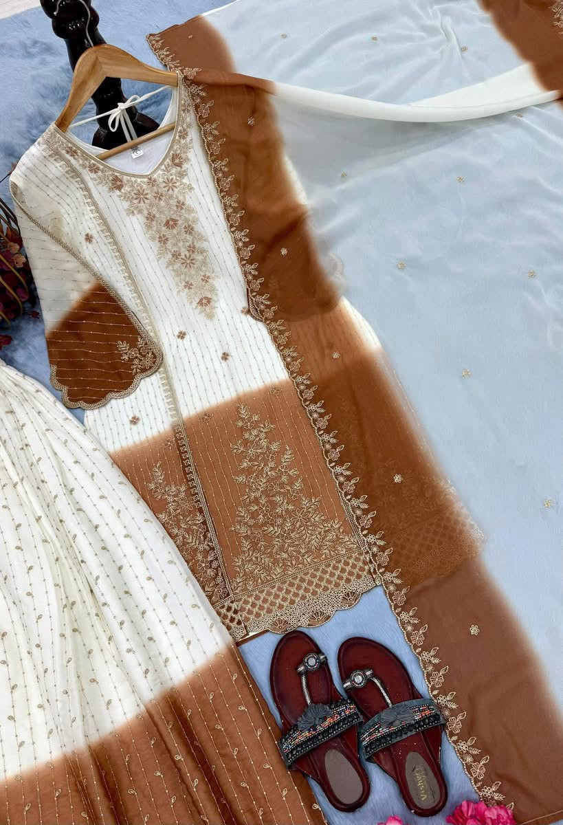 P5134 Georgette Sharara Suit