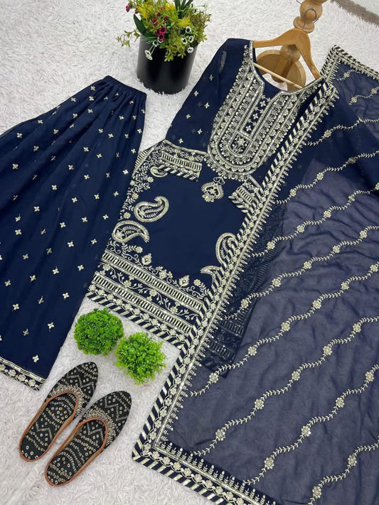 P3508 Georgette Sharara Suit