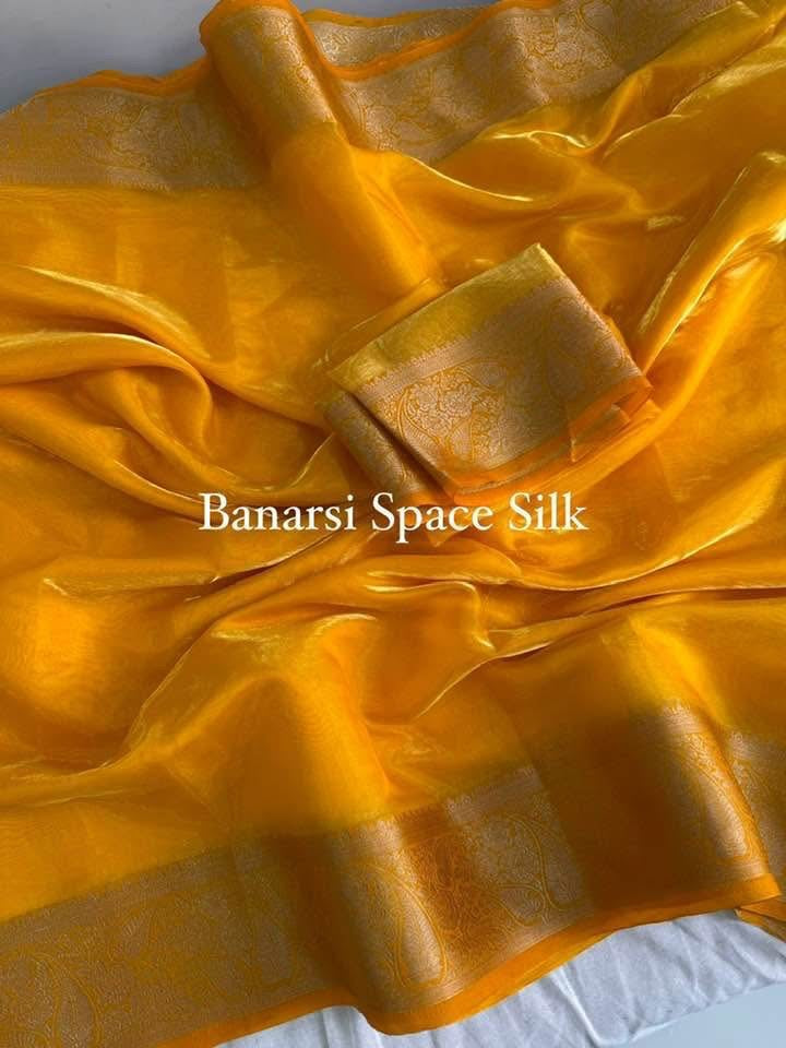 P5681 Space Silk Benarasi Border Saree