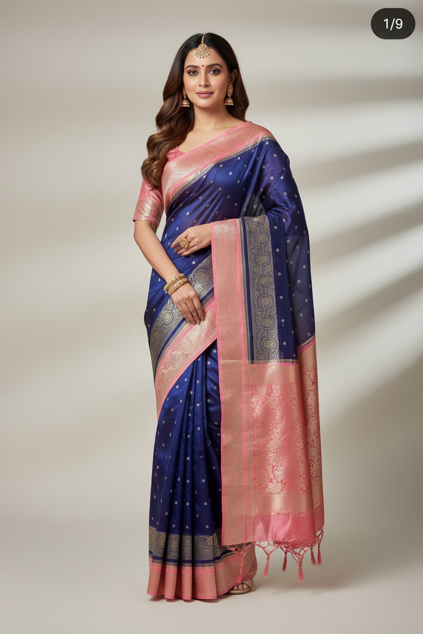 P6187 Mango Silk Banarasi Saree