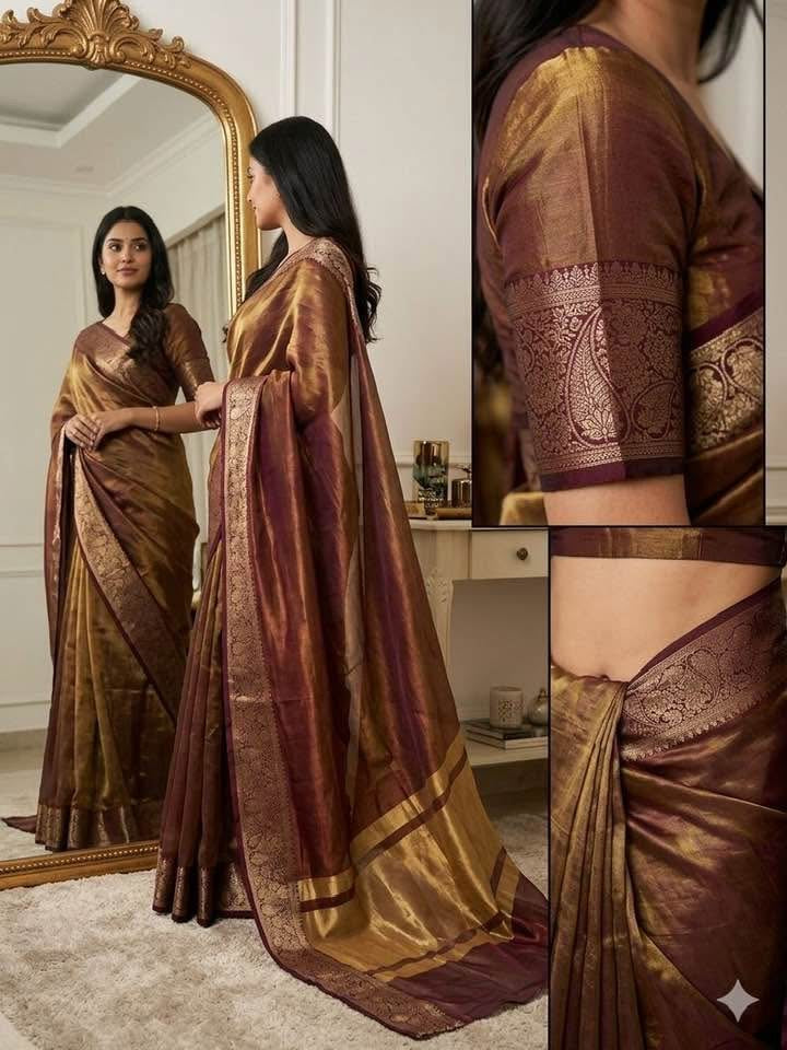 P5681 Space Silk Benarasi Border Saree