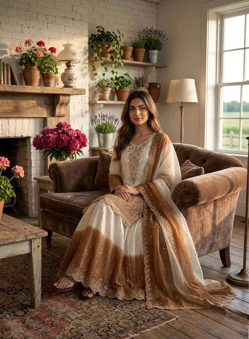 P5134 Georgette Sharara Suit