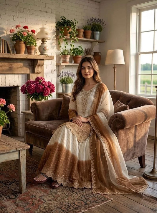 P5134 Georgette Sharara Suit