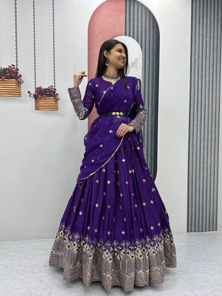 P2603 Georgette Lehenga