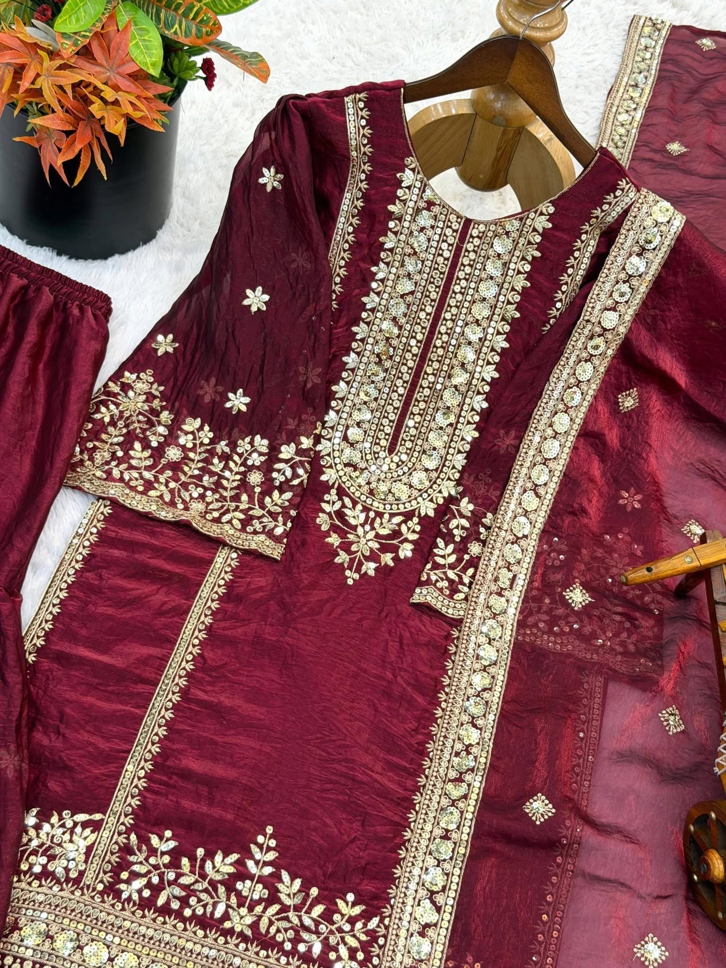 P5235 Fendy Silk Sharara Suit