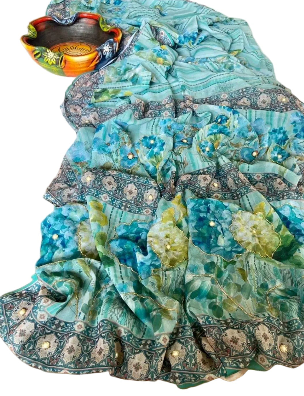 Q9 Georgette Handwork Saree