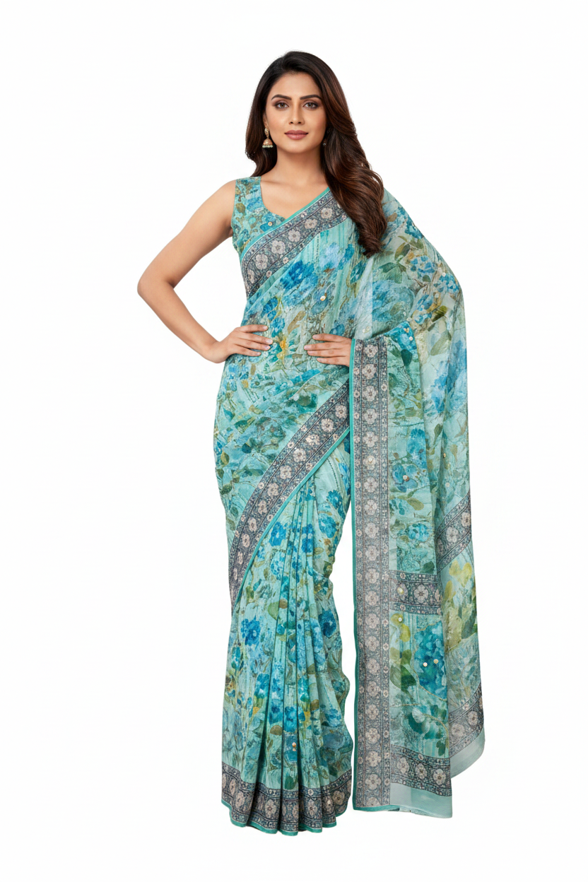 Q9 Georgette Handwork Saree