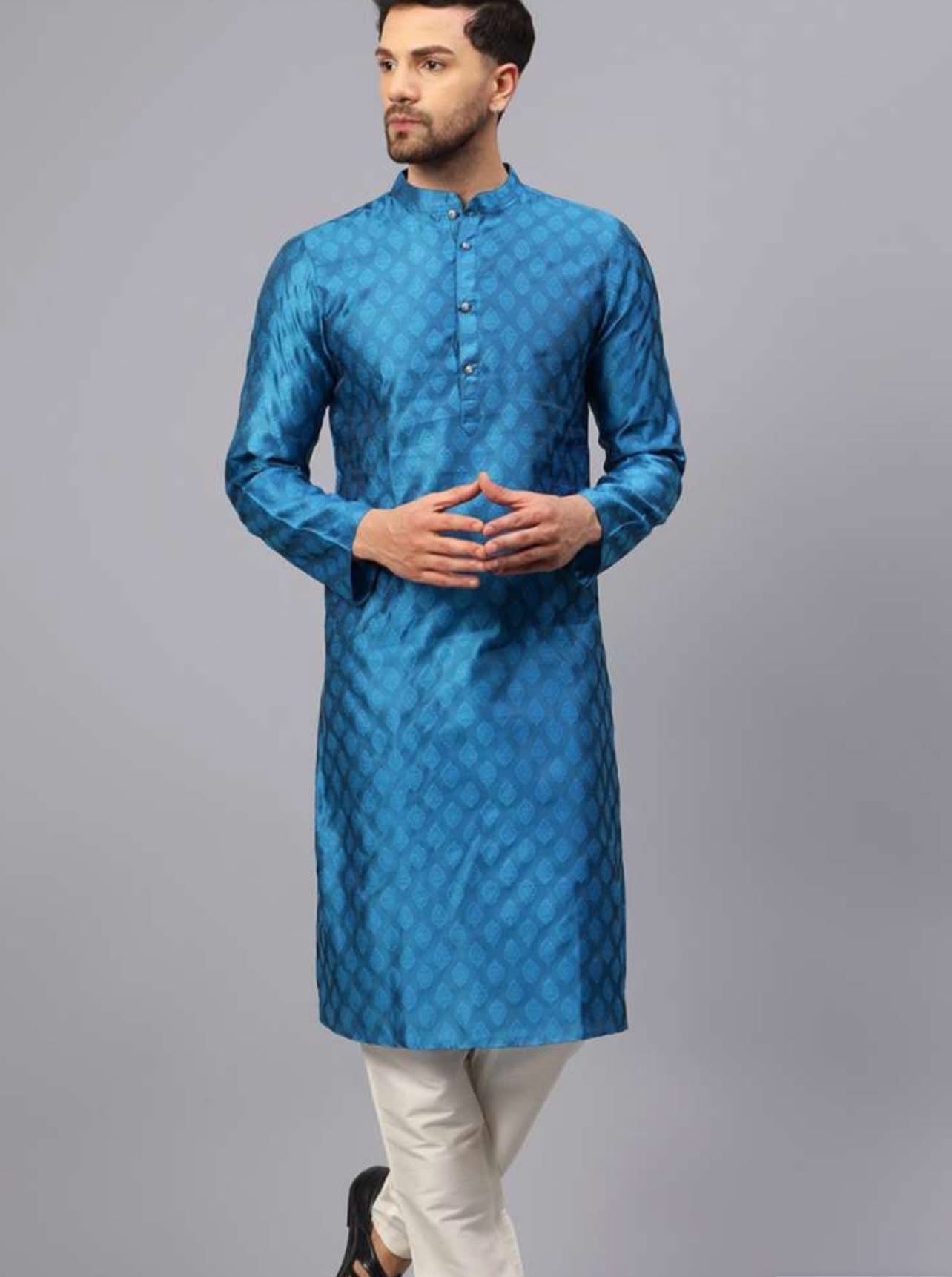 Q11 Jacquard Mens Kurta Pant Set