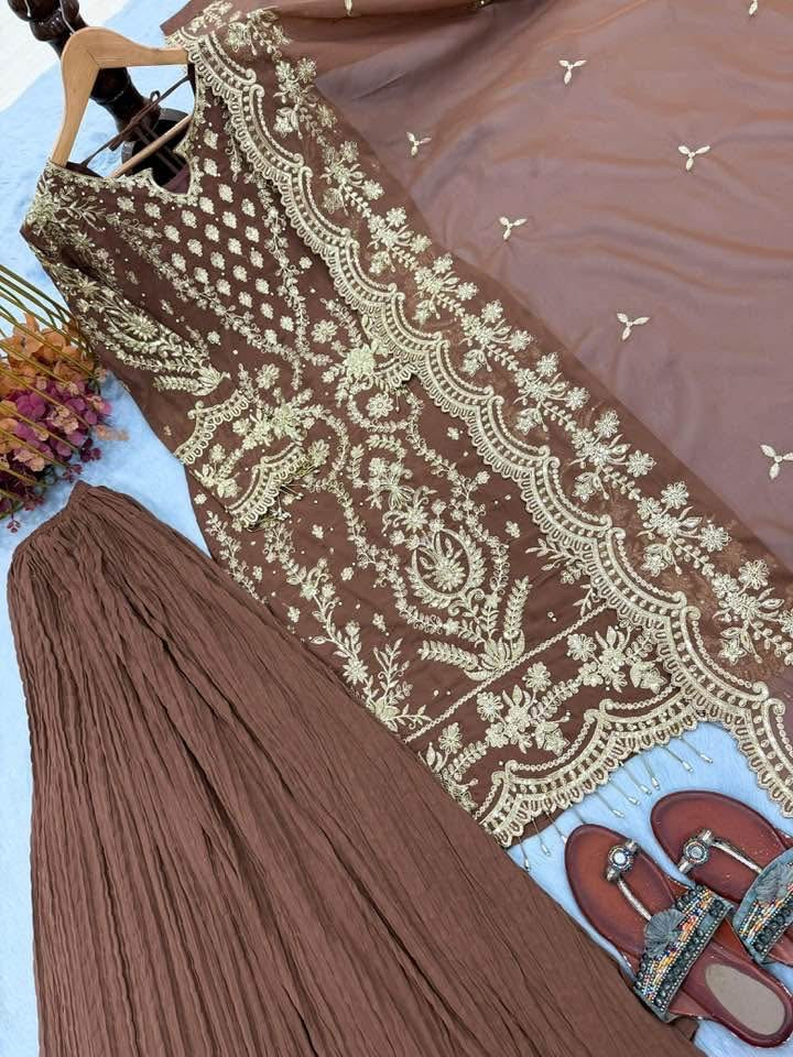 P5877 Georgette Sharara Suit