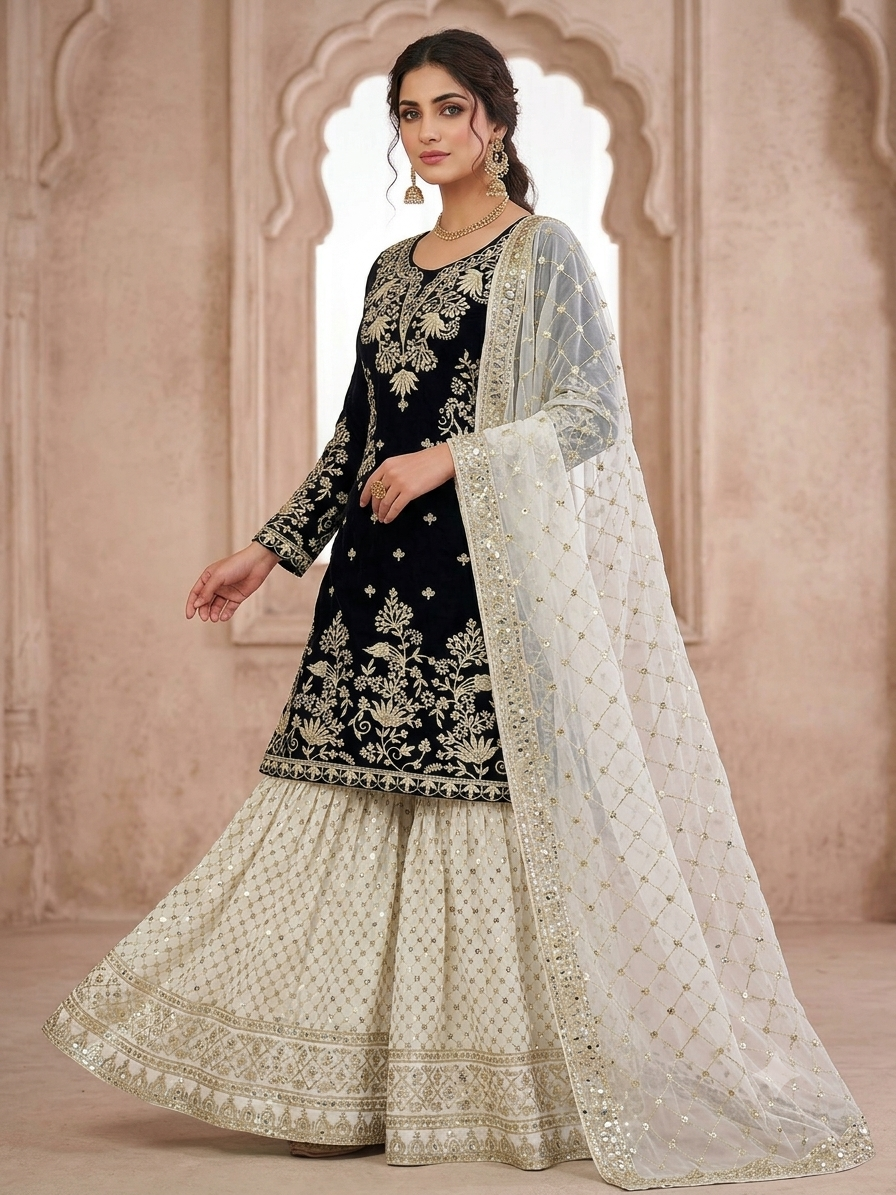 P5599 Georgette Gharara Suit