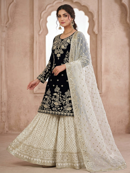 P5599 Georgette Gharara Suit