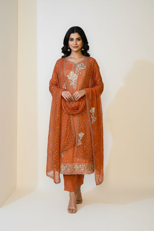 P5663 Shimmer Chiffon Salwar Kameez Suit