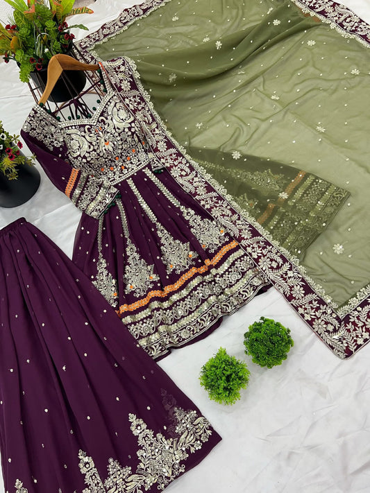 P2579 Georgette Kurti Sharara Suit