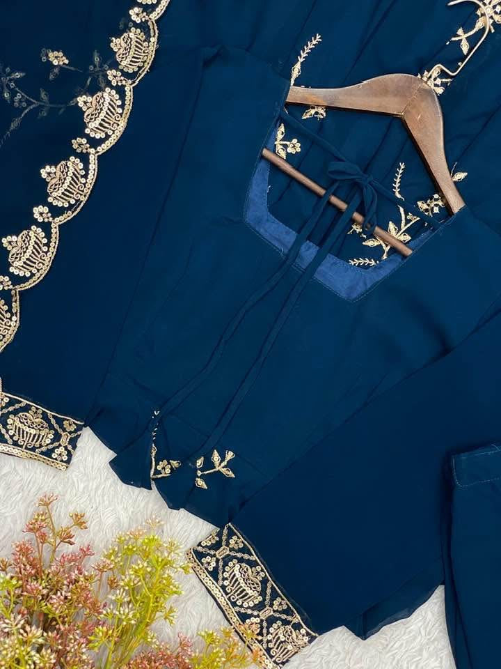 P5956 Gown with dupatta & Pant