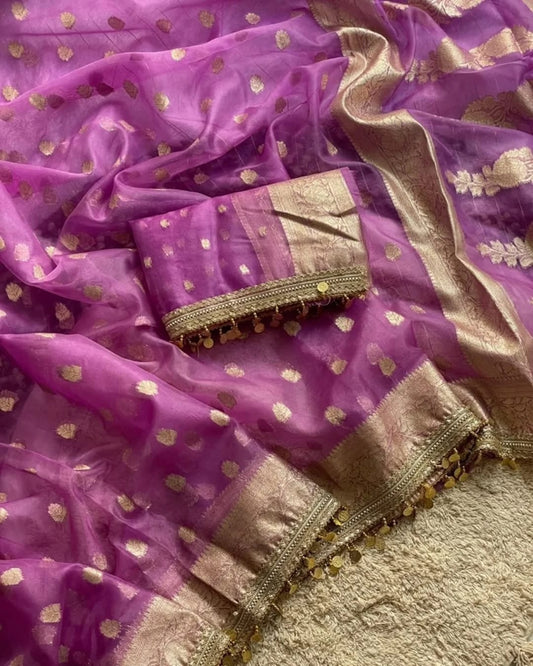 P6045 Banarasi Kora Organza Saree
