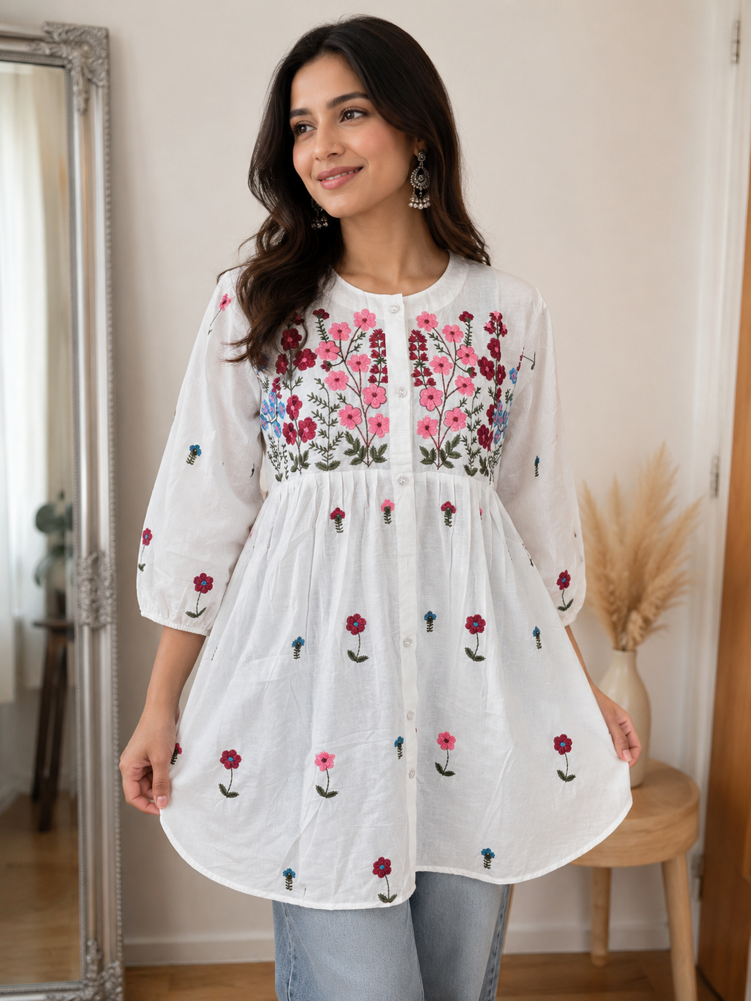 P6400 Cotton Embroidered Tops