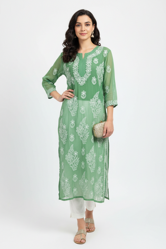 Q38 Georgette Handwork Kurti