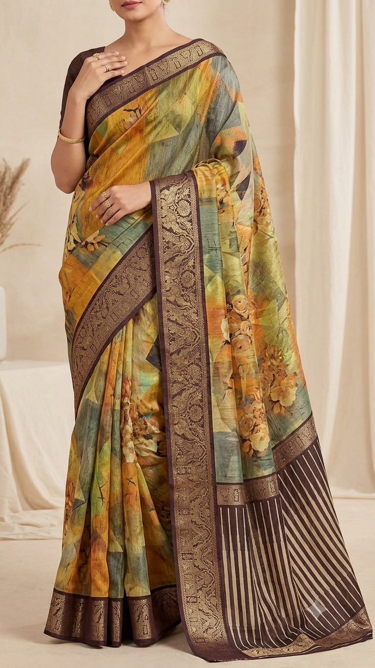 P5604 Crepe Georgette Saree