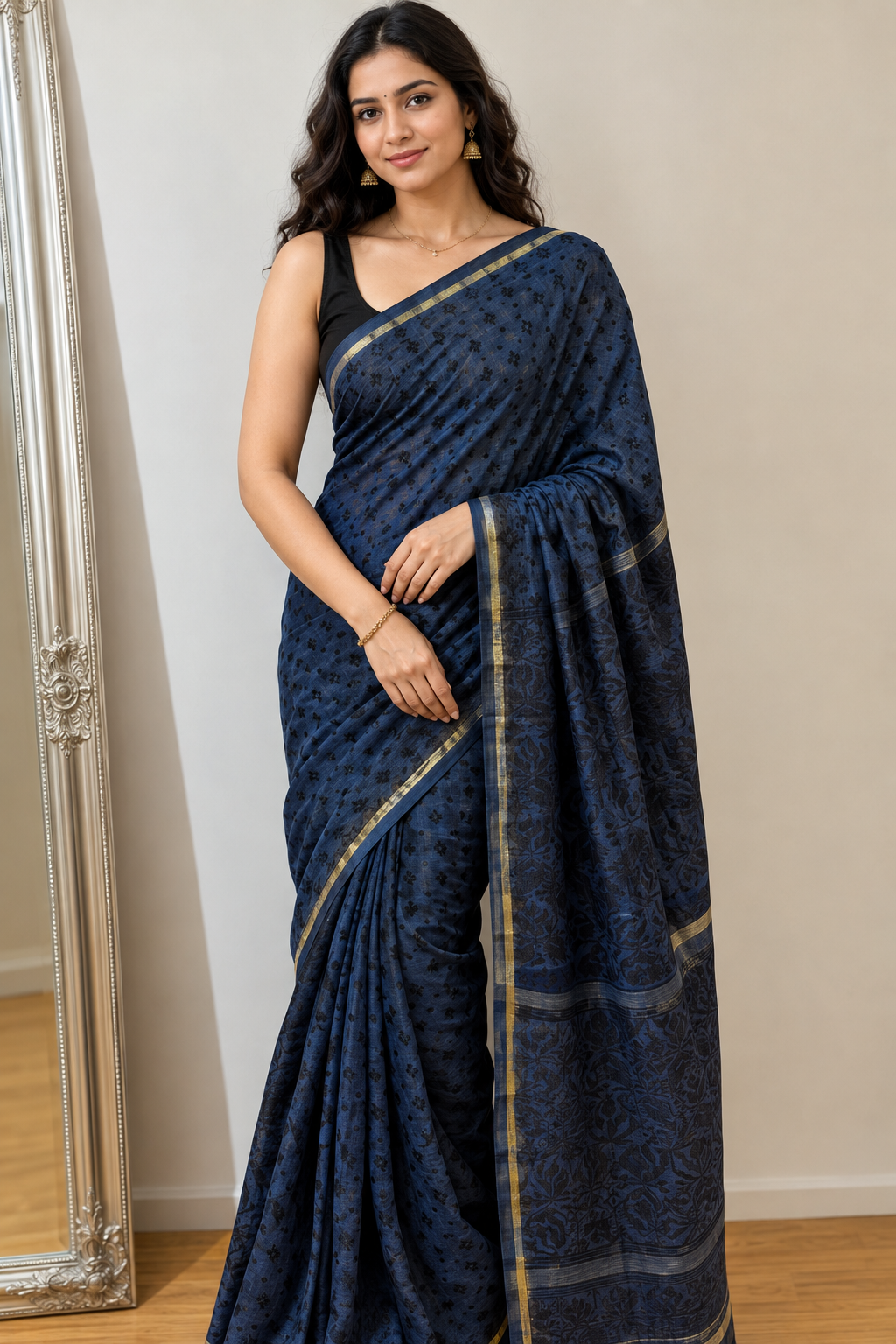 Q15 Indian Jamdani Saree